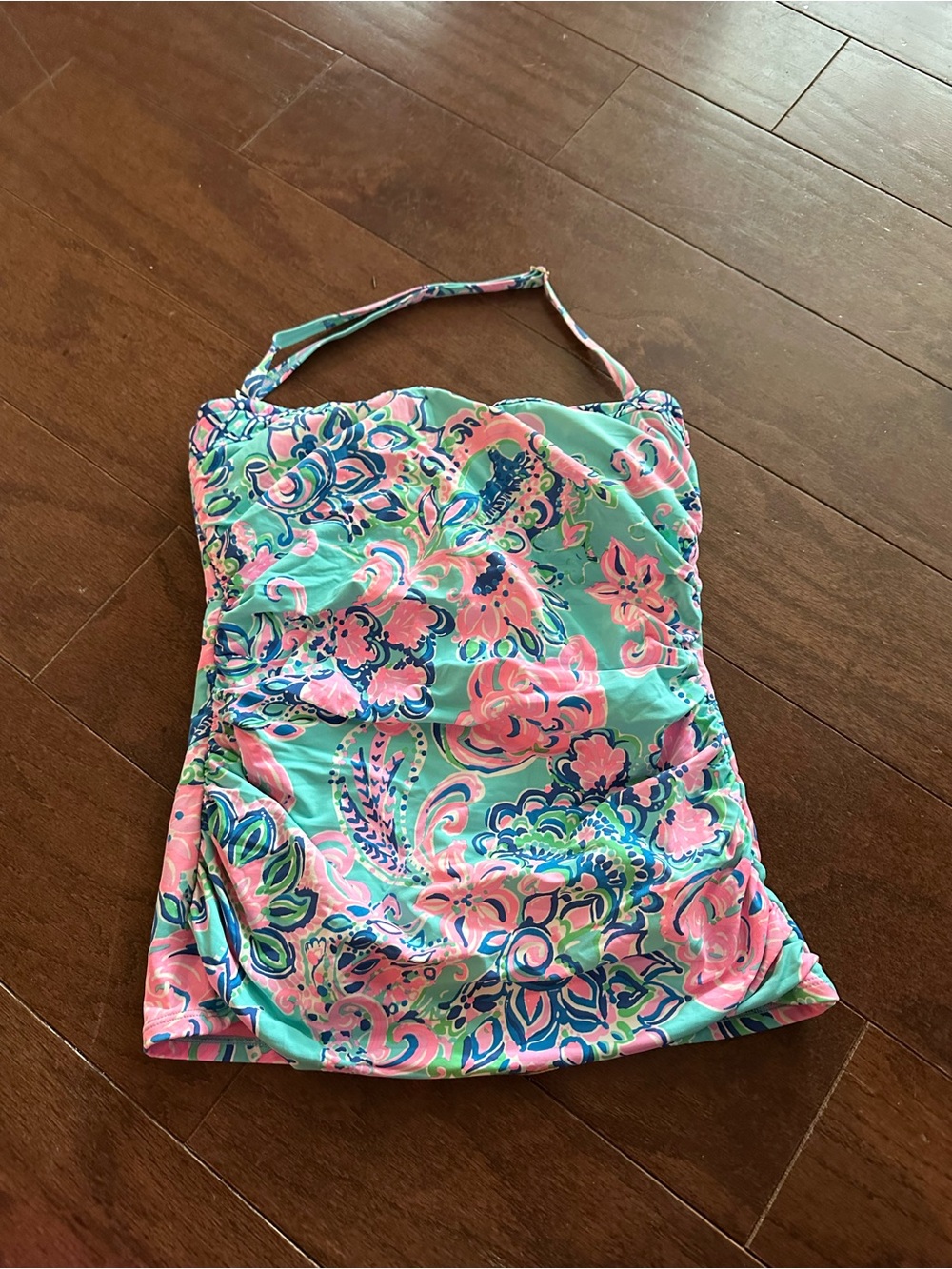 Lilly Pulitzer Mint Pink Blue Floral Swim Tankini Top